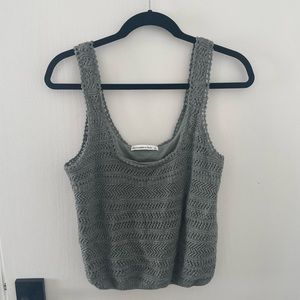 ABERCROMBIE CROCHET TANK SZ L GREEN